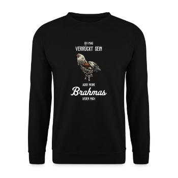Brahma Hühner I Chicken Geflügel Motiv für - Unisex Pullover - Schwarz - Vorne - Alina (178cm) & Michal (187cm)
