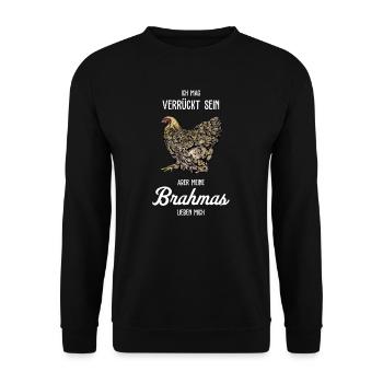 Brahma Hühner I Chicken Geflügel Motiv für - Unisex Pullover - Schwarz - Vorne - Alina (178cm) & Michal (187cm)