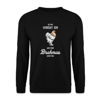Brahma Hühner I Chicken Geflügel Motiv für - Unisex Pullover - Schwarz - Vorne - Alina (178cm) & Michal (187cm)
