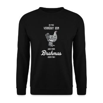 Brahma Hühner I Chicken Geflügel Motiv für - Unisex Pullover - Schwarz - Vorne - Alina (178cm) & Michal (187cm)