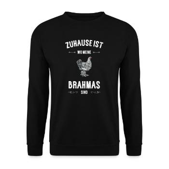 Brahma Hühner I Chicken Geflügel Motiv für - Unisex Pullover - Schwarz - Vorne - Alina (178cm) & Michal (187cm)