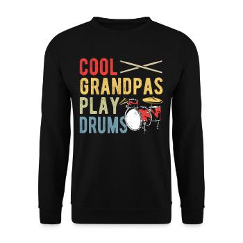 Cool Grandpas Play Drums Drummer Percussionist - Unisex Sweatshirt - black - Front - Alina (178cm) & Michal (187cm)