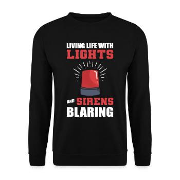 Living Life With Lights & Sirens Paramedic - Unisex Sweatshirt - black - Front - Alina (178cm) & Michal (187cm)