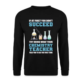 Professeur de chimie Professeur de sciences - Sweat-shirt Unisexe - noir - Devant - Alina (178cm) & Michal (187cm)