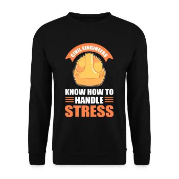 Civil Engineers Know How To Handle Stress Civil - Unisex Pullover - Schwarz - Vorne - Alina (178cm) & Michal (187cm)
