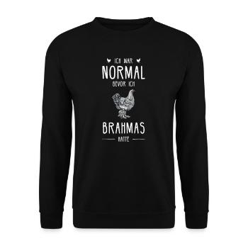 Brahma Hühner I Chicken Geflügel Motiv für - Unisex Pullover - Schwarz - Vorne - Alina (178cm) & Michal (187cm)