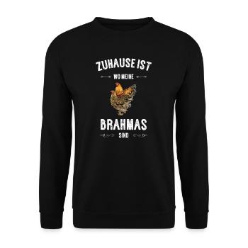 Brahma Hühner I Chicken Geflügel Motiv für - Unisex Pullover - Schwarz - Vorne - Alina (178cm) & Michal (187cm)