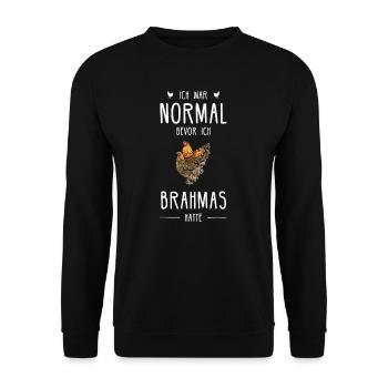 Brahma Hühner I Chicken Geflügel Motiv für - Unisex Pullover - Schwarz - Vorne - Alina (178cm) & Michal (187cm)