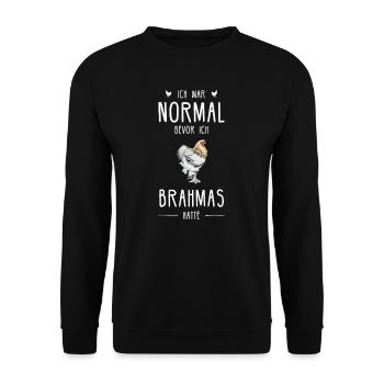 Brahma Hühner I Chicken Geflügel Motiv für - Unisex Pullover - Schwarz - Vorne - Alina (178cm) & Michal (187cm)