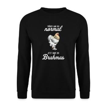 Brahma Hühner I Chicken Geflügel Motiv für - Unisex Pullover - Schwarz - Vorne - Alina (178cm) & Michal (187cm)