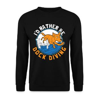 I'd Rather Be Dock Diving Dock Diver Dog Jumping - Unisex Sweatshirt - black - Front - Alina (178cm) & Michal (187cm)