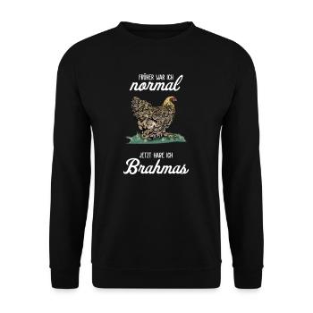 Brahma Hühner I Chicken Geflügel Motiv für - Unisex Pullover - Schwarz - Vorne - Alina (178cm) & Michal (187cm)