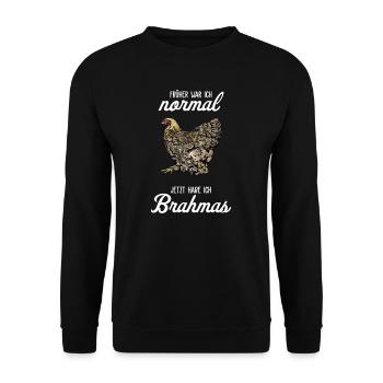 Brahma Hühner I Chicken Geflügel Motiv für - Unisex Pullover - Schwarz - Vorne - Alina (178cm) & Michal (187cm)