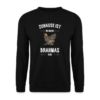 Brahma Hühner I Chicken Geflügel Motiv für - Unisex Pullover - Schwarz - Vorne - Alina (178cm) & Michal (187cm)