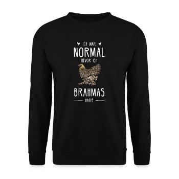 Brahma Hühner I Chicken Geflügel Motiv für - Unisex Pullover - Schwarz - Vorne - Alina (178cm) & Michal (187cm)