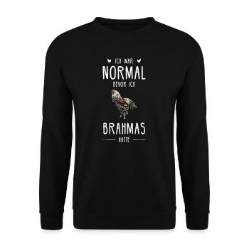 Brahma Hühner I Chicken Geflügel Motiv für - Unisex Pullover - Schwarz - Vorne - Alina (178cm) & Michal (187cm)