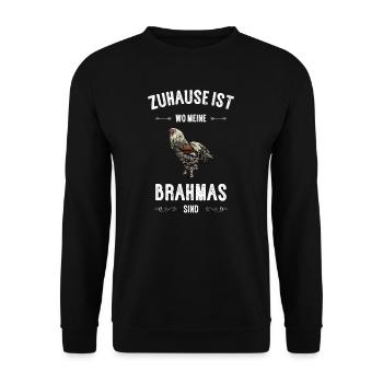 Brahma Hühner I Chicken Geflügel Motiv für - Unisex Pullover - Schwarz - Vorne - Alina (178cm) & Michal (187cm)