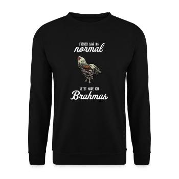 Brahma Hühner I Chicken Geflügel Motiv für - Unisex Pullover - Schwarz - Vorne - Alina (178cm) & Michal (187cm)