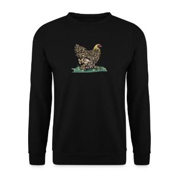 Brahma Hühner I Chicken Geflügel Motiv für - Unisex Pullover - Schwarz - Vorne - Alina (178cm) & Michal (187cm)
