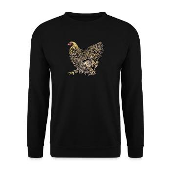 Brahma Hühner I Chicken Geflügel Motiv für - Unisex Pullover - Schwarz - Vorne - Alina (178cm) & Michal (187cm)