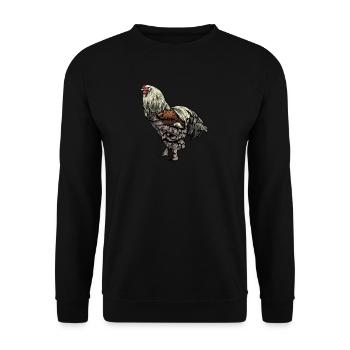 Brahma Hühner I Chicken Geflügel Motiv für - Unisex Pullover - Schwarz - Vorne - Alina (178cm) & Michal (187cm)