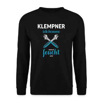 Klempner I Heizungsbauer Heizung Motiv für - Unisex Pullover - Schwarz - Vorne - Alina (178cm) & Michal (187cm)