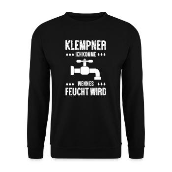 Klempner I Heizungsbauer Heizung Motiv für - Unisex Pullover - Schwarz - Vorne - Alina (178cm) & Michal (187cm)