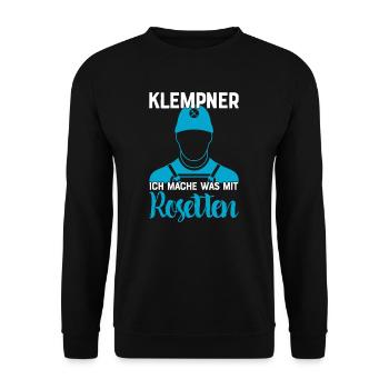 Klempner I Heizungsbauer Heizung Motiv für - Unisex Pullover - Schwarz - Vorne - Alina (178cm) & Michal (187cm)