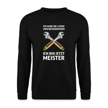 Klempner I Heizungsbauer Heizung Motiv für - Unisex Pullover - Schwarz - Vorne - Alina (178cm) & Michal (187cm)