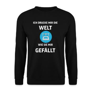 3D Druck Printing CAD PLA Filament 3d drucken - Unisex Pullover - Schwarz - Vorne - Alina (178cm) & Michal (187cm)