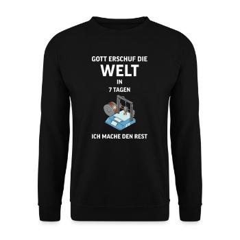 3D Druck Printing CAD PLA Filament 3d drucken - Unisex Pullover - Schwarz - Vorne - Alina (178cm) & Michal (187cm)
