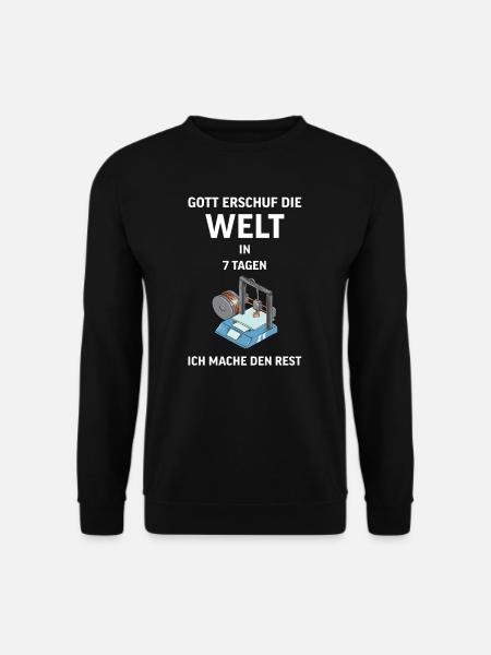 3D Druck Printing CAD PLA Filament 3d drucken - Unisex Pullover - Schwarz