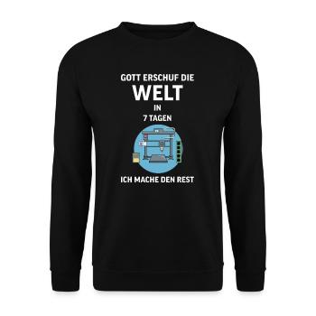 3D Druck Printing CAD PLA Filament 3d drucken - Unisex Pullover - Schwarz - Vorne - Alina (178cm) & Michal (187cm)