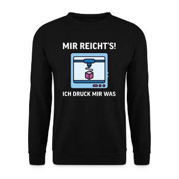 3D Druck Printing CAD PLA Filament 3d drucken - Unisex Pullover - Schwarz - Vorne - Alina (178cm) & Michal (187cm)