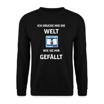 3D Druck Printing CAD PLA Filament 3d drucken - Unisex Pullover - Schwarz - Vorne - Alina (178cm) & Michal (187cm)