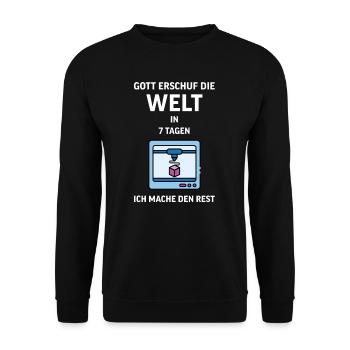 3D Druck Printing CAD PLA Filament 3d drucken - Unisex Pullover - Schwarz - Vorne - Alina (178cm) & Michal (187cm)