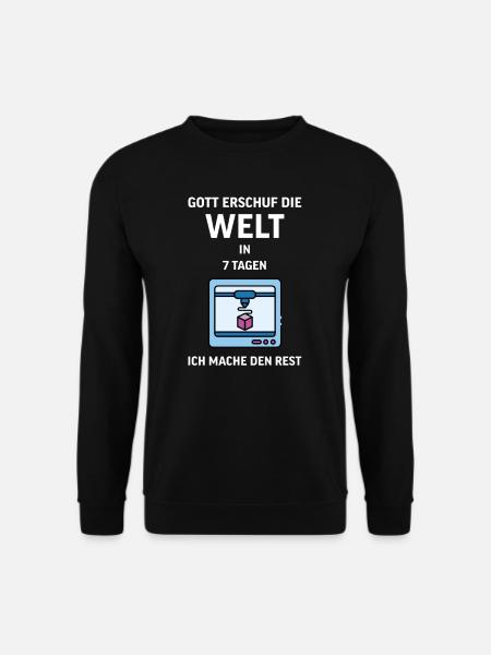 3D Druck Printing CAD PLA Filament 3d drucken - Unisex Pullover - Schwarz