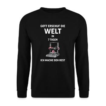3D Druck Printing CAD PLA Filament 3d drucken - Unisex Pullover - Schwarz - Vorne - Alina (178cm) & Michal (187cm)