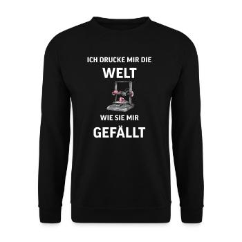 3D Druck Printing CAD PLA Filament 3d drucken - Unisex Pullover - Schwarz - Vorne - Alina (178cm) & Michal (187cm)