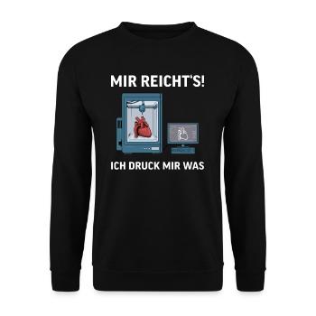 3D Druck Printing CAD PLA Filament 3d drucken - Unisex Pullover - Schwarz - Vorne - Alina (178cm) & Michal (187cm)