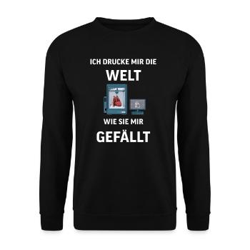 3D Druck Printing CAD PLA Filament 3d drucken - Unisex Pullover - Schwarz - Vorne - Alina (178cm) & Michal (187cm)