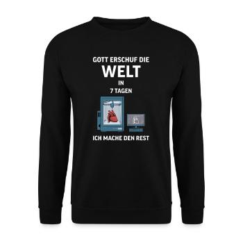 3D Druck Printing CAD PLA Filament 3d drucken - Unisex Pullover - Schwarz - Vorne - Alina (178cm) & Michal (187cm)