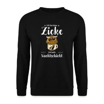 Krankenschwester I Nachteule im Nachtdienst für - Unisex Pullover - Schwarz - Vorne - Alina (178cm) & Michal (187cm)
