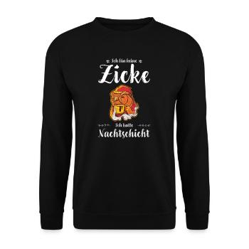 Krankenschwester I Nachteule im Nachtdienst für - Unisex Pullover - Schwarz - Vorne - Alina (178cm) & Michal (187cm)