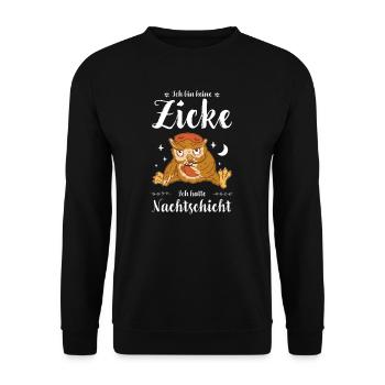 Krankenschwester I Nachteule im Nachtdienst für - Unisex Pullover - Schwarz - Vorne - Alina (178cm) & Michal (187cm)