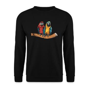 Ara Perroquet I Amérique du Sud Oiseau exotique pour - Sweat-shirt Unisexe - noir - Devant - Alina (178cm) & Michal (187cm)