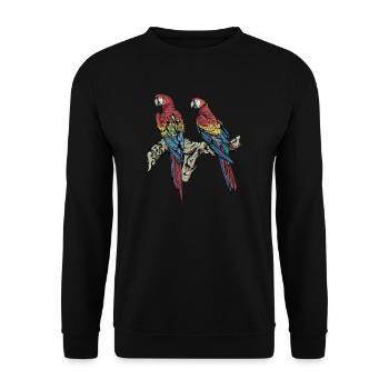 Macaw Parrot I South America Exotic bird for - Unisex Sweatshirt - black - Front - Alina (178cm) & Michal (187cm)
