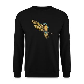 Ara Perroquet I Amérique du Sud Oiseau exotique pour - Sweat-shirt Unisexe - noir - Devant - Alina (178cm) & Michal (187cm)