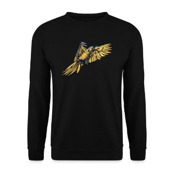 Macaw Parrot I South America Exotic bird for - Unisex Sweatshirt - black - Front - Alina (178cm) & Michal (187cm)