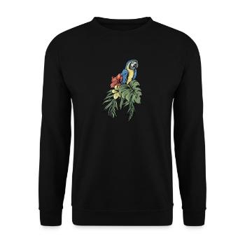 Macaw Parrot I South America Exotic bird for - Unisex Sweatshirt - black - Front - Alina (178cm) & Michal (187cm)